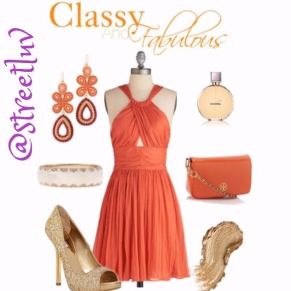 Stella & Dot Capri Chandelier Earrings — Coral Red Orange - Picture 5 of 10